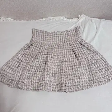 미셸 마카롱 슬림 레그 트위드 스커트 더스티 핑크