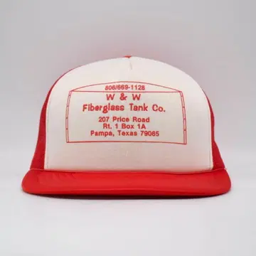 새상품급 90s USA 기업 로고 빈티지 메쉬 캡 저장 탱크 빨흰