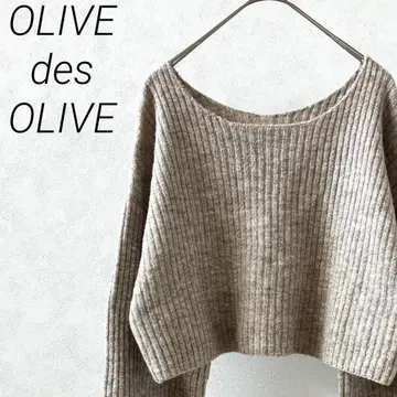 OLIVE des OLIVE 니트 스웨터 크루넥 숏 기장