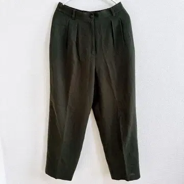 Liz Claiborne 울 100% 팬츠 센터 프레스 모스 그린