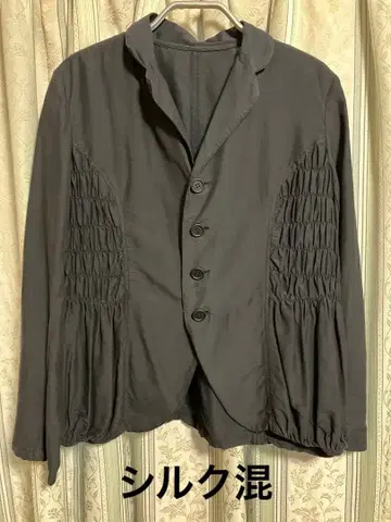 스나오 쿠와하라 실크 혼방 블랙 컬러 자켓