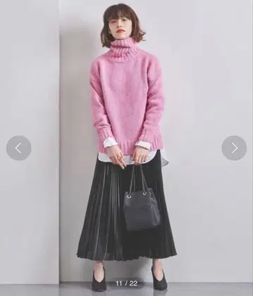 UWFM P GLITTER 플리츠 스커트 UNITED AROWS