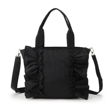 새상품 grove 세로 프릴 나일론 2WAY 토트 블랙