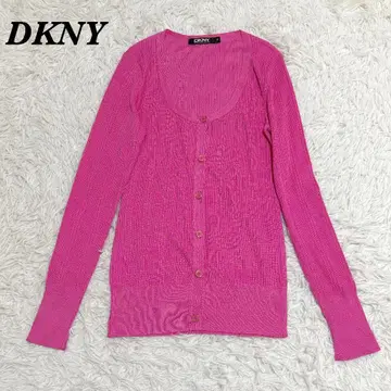 [ 새상품급 ] DKNY 얇은 소재 가디건 사이즈 P 비비드 핑크