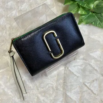 MARC JACOBS 이단 접이식 지갑 스냅샷 월렛 블랙 x 핑크