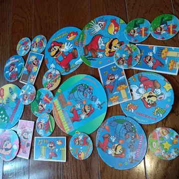 슈퍼 마리오 브라더스 딱지 모음 세트 패미컴 소프트 쇼와 레트로