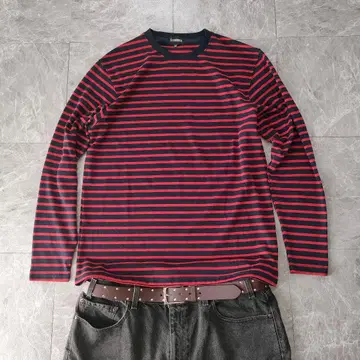 archive border long sleeve tee red h