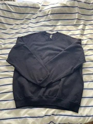 LOS ANGELES APPAREL 블랙 맨투맨 14 OZ