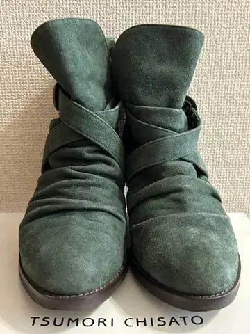 츠모리치사토 스웨이드 부츠 2 그린
