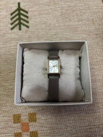 ete 손목시계 가죽 벨트 레rectangle 페이스 워치 그레이