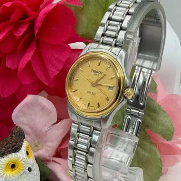 작동품 새상품급 TISSOT 티쏘 골드 x 실버 여성용 손목시계