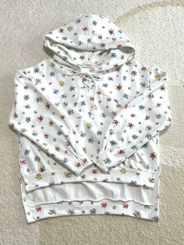 [ 새상품급 ] POPPY 꽃무늬 후드 부착 후드티