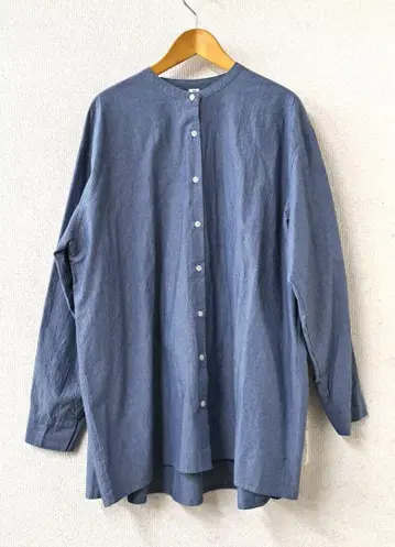 SO 백 개더 튜닉 블루 샴브레이