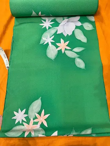 그린 꽃 코몬 기샤쿠 옷감