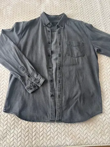 ZARA 그레이 데님 셔츠 슬림핏 42