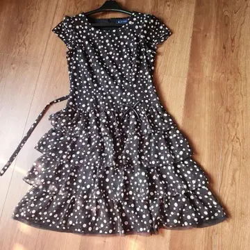 M'S GRACY 도트 무늬 프릴 반팔 원피스 36