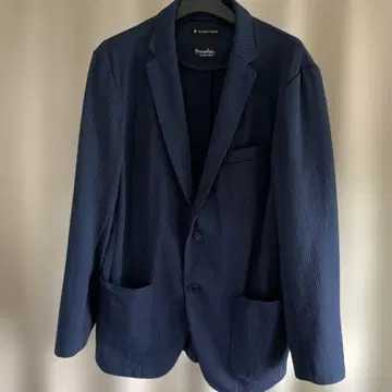 GLOBAL WORK 테일러드 자켓 네이비 시어서커