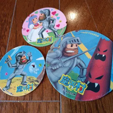 마계촌 캡콤 패미컴 소프트 원형 딱지 3장 세트 쇼와 레트로