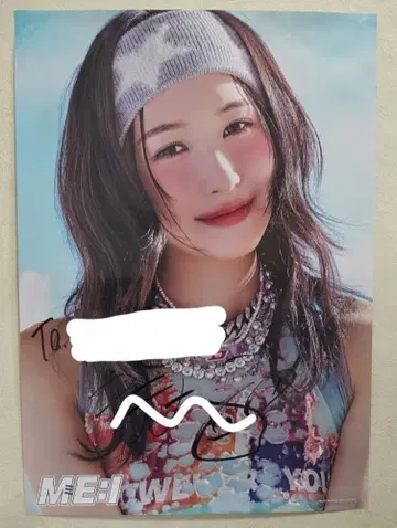 ME:I 카사하라 모모나 친필 사인 포스터 Hi-Five