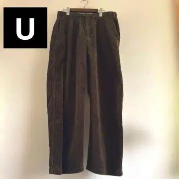 UNIQLO U 코듀로이 턱 와이드 팬츠 브라운 L