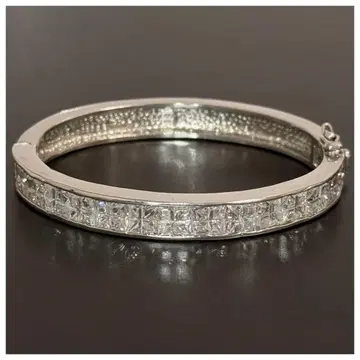 실버 925 버킷 지르코니아 하프 이터니티 뱅글 팔찌