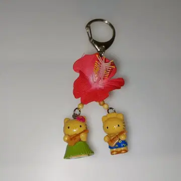 [레어] 키티&다니엘 일광화상 키링 밀색 하이비스커스