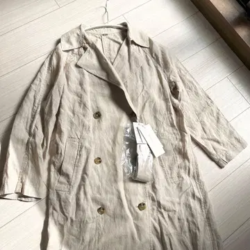 Mila Owen (밀라 오웬) 롱 린넨 트렌치코트 베이지