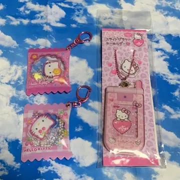 헬로키티 키링 바스락 슬라이드 폴더폰 키링