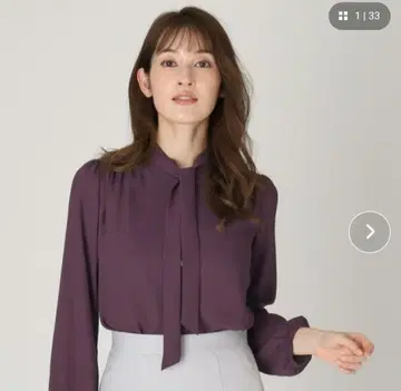 Coup de Chance [새상품급!] 다크 퍼플 보타이 블라우스