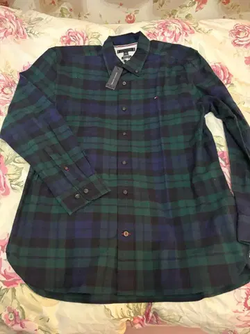 Tommy Hilfiger 체크 무늬 긴팔 셔츠 L 사이즈