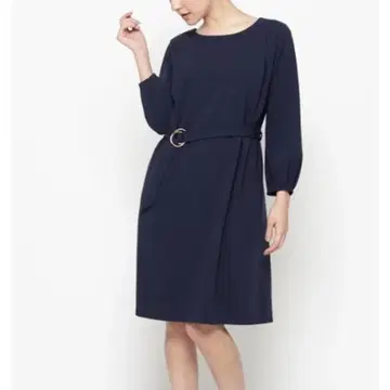 grove 원피스 라운드넥 긴팔 벨트 포함