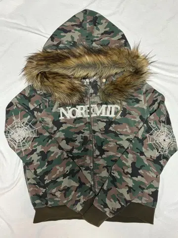 NOREMID 카모 패턴 후드 부착 후드티 M