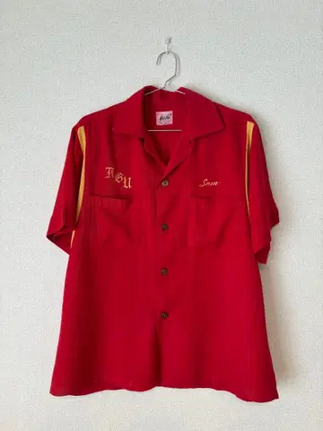 60s Hale Niu 볼링 셔츠 레드