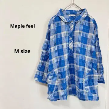 메이플 필 메이플 필 체크 무늬 셔츠 풀오버 M 블루