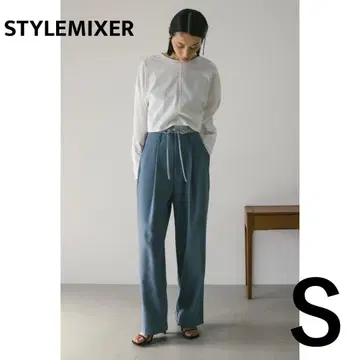 STYLEMIXER 허리 레이어드 팬츠 블루 S