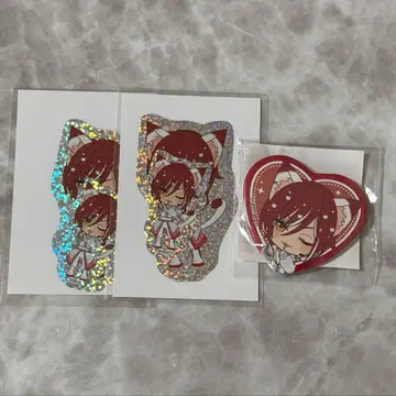 앙스타 난자타운 미니게임 B상 캔뱃지 스티커 사카사키 나츠메