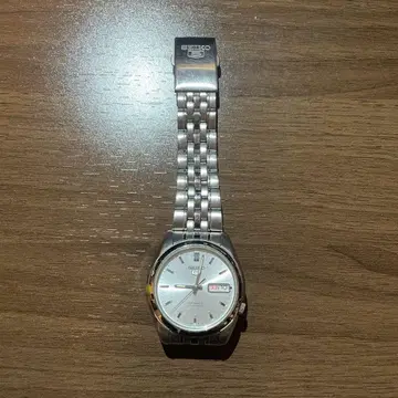 세이코 손목시계 세이코 5 남성용 화이트 백 스켈레톤 자동 와인딩