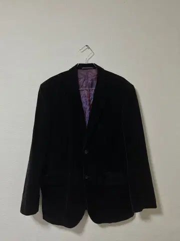 블랙 벨벳 테일러드 자켓 블랙 구제 의류 노브랜드