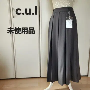 미사용 택 포함 CU L 프론트 박스 플리츠 스커트