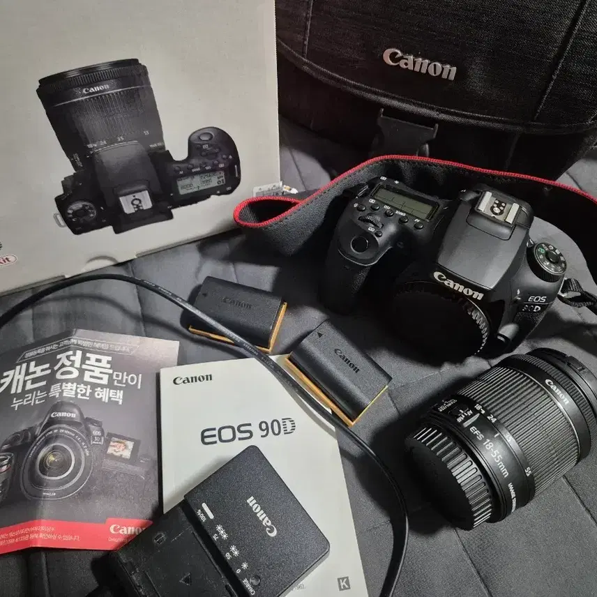 캐논 eos 90d 바디+렌즈+베터리2개+카메라가방