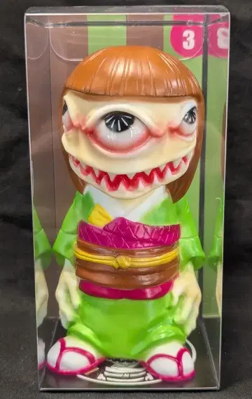 괄호 웃음 잡화점 요시코 유카타 그린/오비 보라색 브라운/머리 브라운