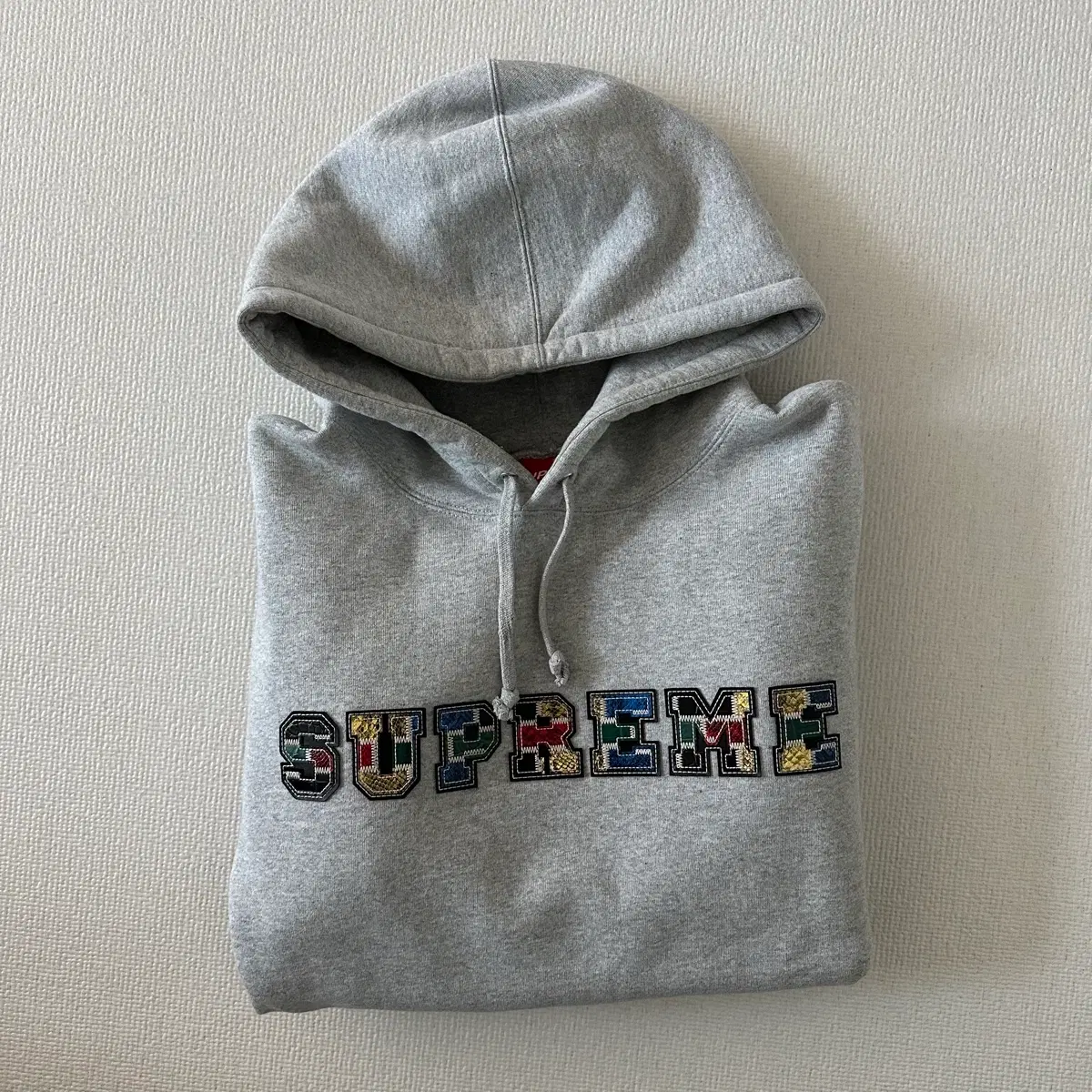Supreme Collegiate Patchwork Leather Hooded Sweatshirt Black 