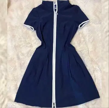 M'S GRACY 엠즈 그레이시 후드 부착 척 원피스 38 네이비