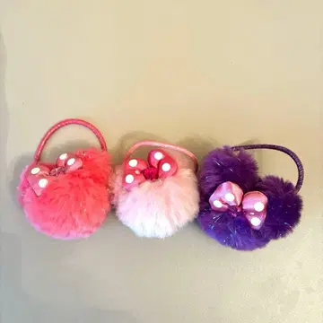 미니 퍼 폼폼 헤어 포니