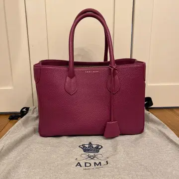 ADMJ 레드 와인 가죽 토트백