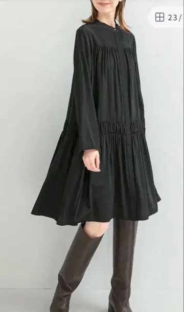 섀도우 체크 미니 원피스 ROSSO