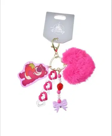 디즈니 랏소 키링 퍼참 딸기 리본