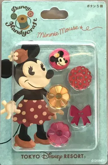 도쿄 디즈니 리조트 Disney Handycraft 버튼 5개 세트 미니