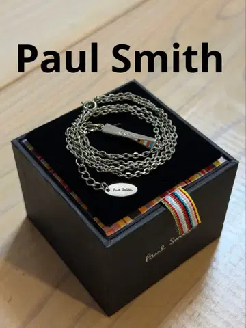 폴스미스 목걸이 실버 컬러풀 멀티 스트라이프 심플