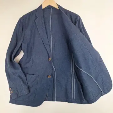 무인양품 린넨 테일러드 자켓 워싱 네이비 M